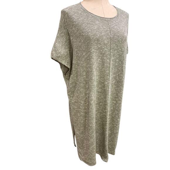 Size Large J.Jill Pure Jill Womens Gray Green Sweater Tunic Dress - Picture 1 of 8